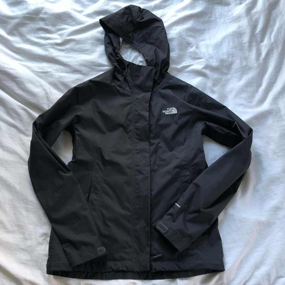 North Face Black Rain Jacket - Picture 1 of 4